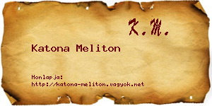 Katona Meliton névjegykártya