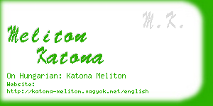 meliton katona business card
